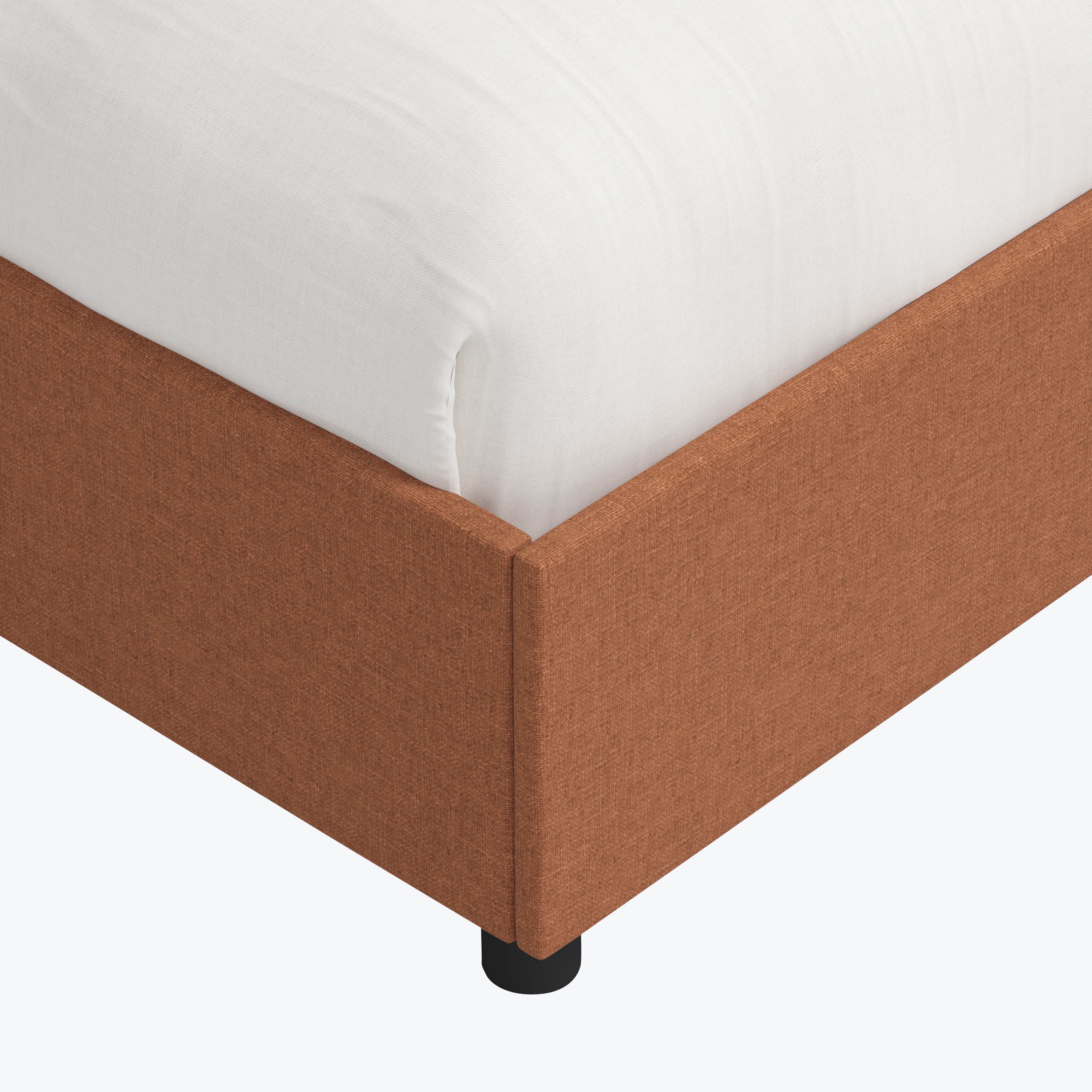 Linea Platform Bed King / Zuma Linen Terracotta