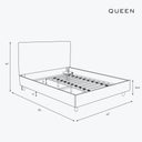 Linea Platform Bed Queen / Zuma Linen White