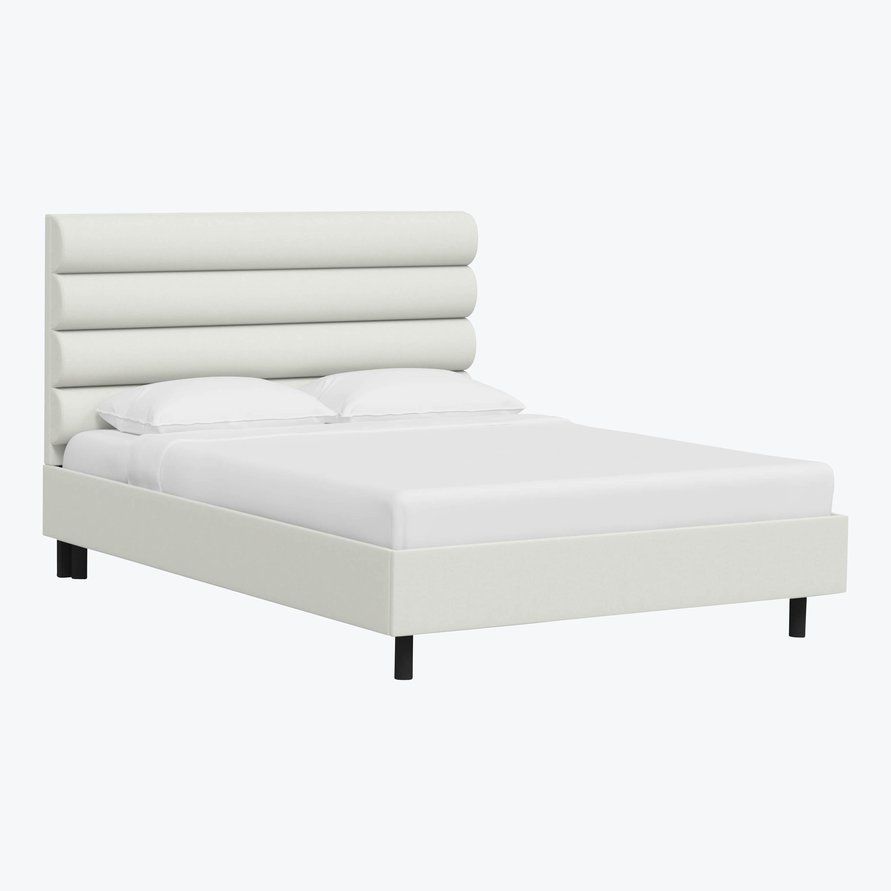 Linea Platform Bed King / Zuma Linen White