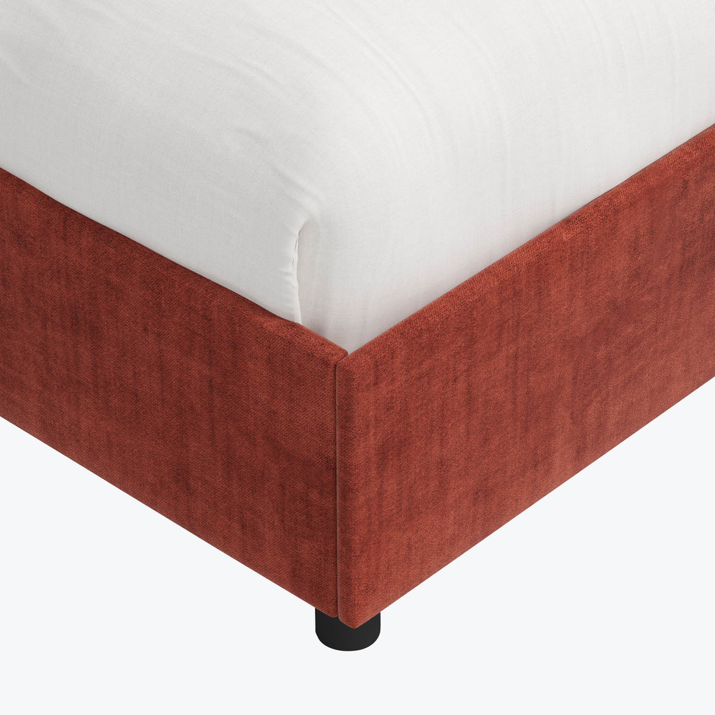 Linea Platform Bed California King / Antique Velvet Paprika