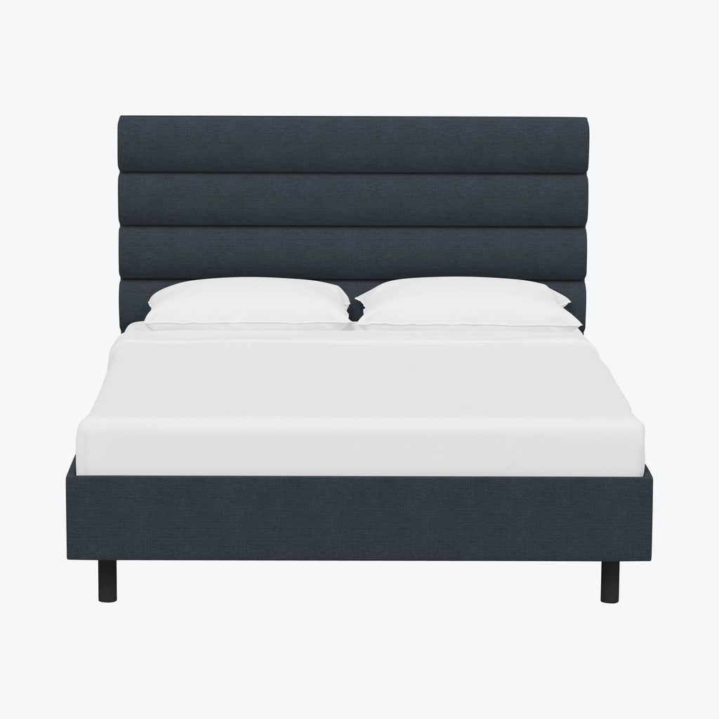 Linea Platform Bed California King / Linen Navy