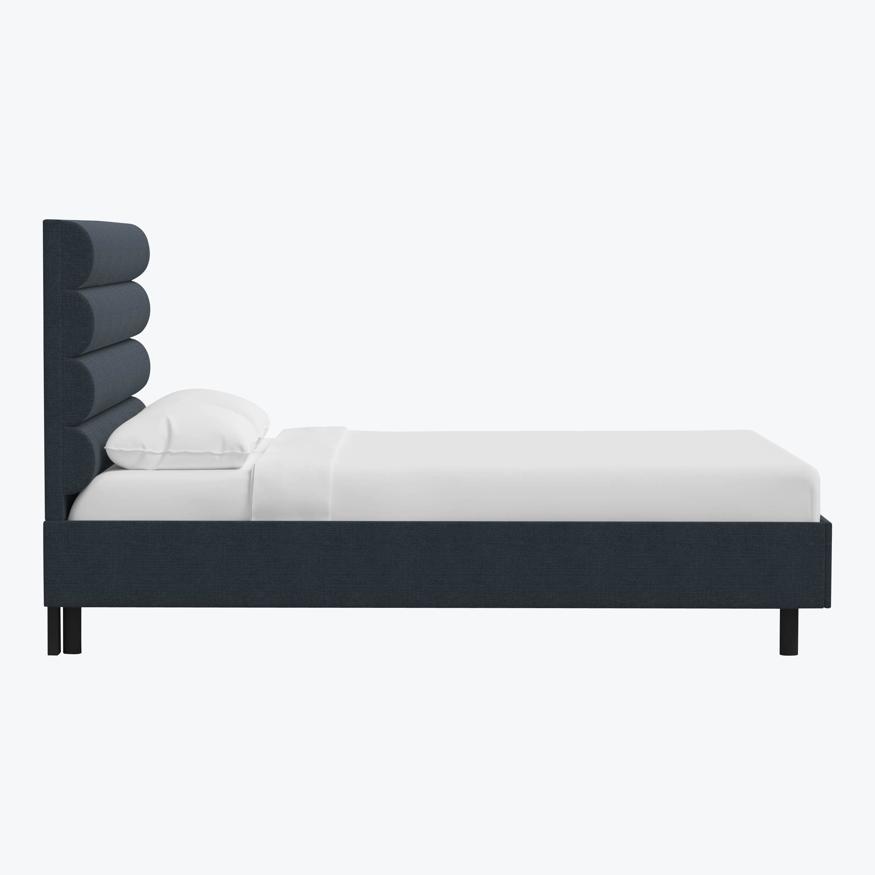 Linea Platform Bed California King / Linen Navy