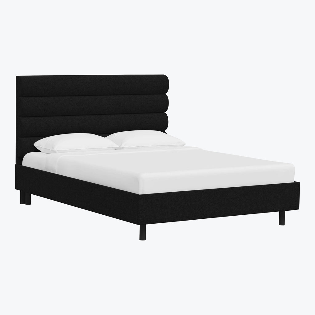 Linea Platform Bed California King / Zuma Linen Black