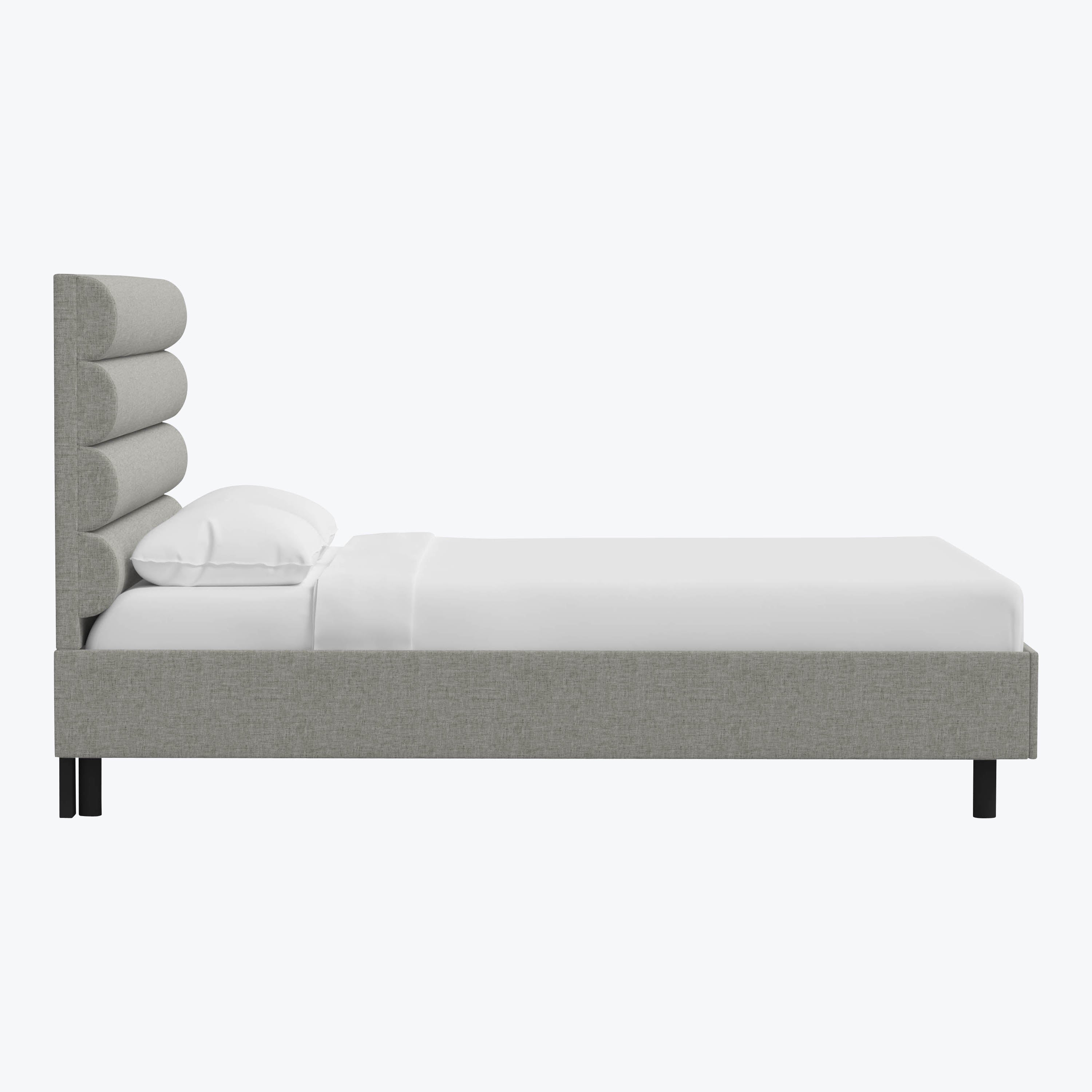 Linea Platform Bed California King / Zuma Linen Feather