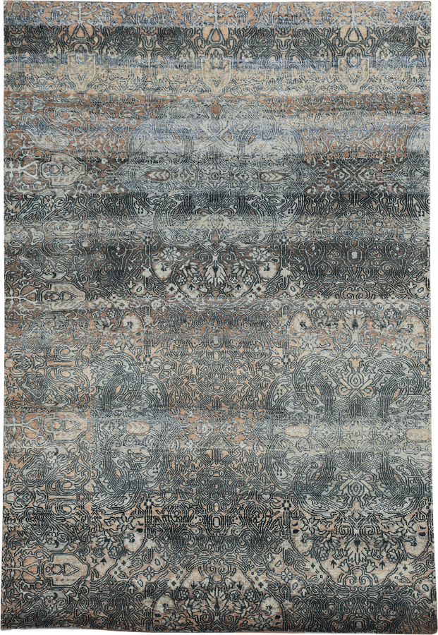 Grey Alchemy Traditional Silk Rug - 3'10