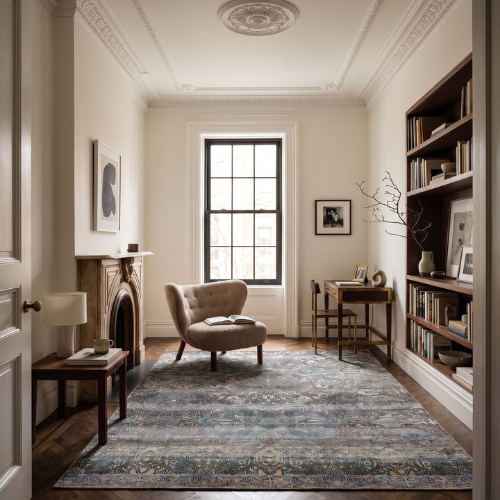 Blue Multi Alchemy Traditional Silk Rug - 3'10" x 5'9"