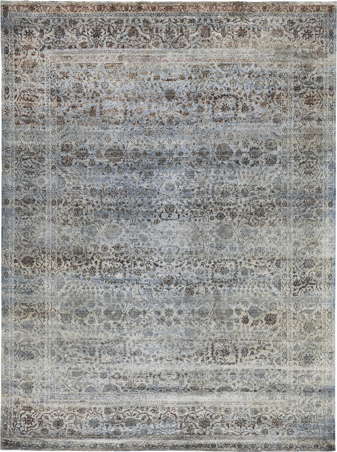 Grey Alchemy Traditional Silk Rug - 8'8