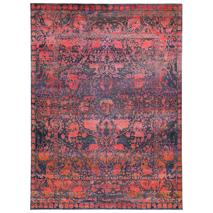 Pink Alchemy Traditional Silk Wool Blend Rug - 7'2