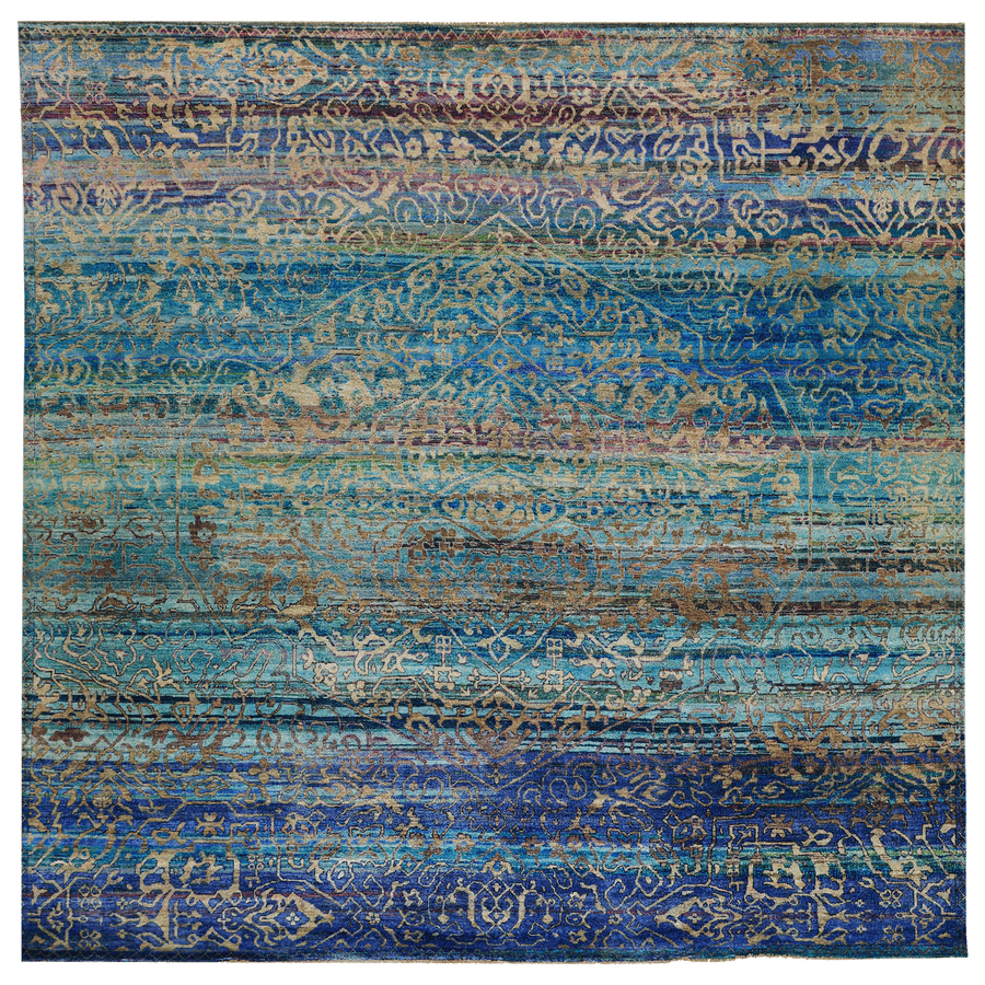 Blue Alchemy Traditional Silk Rug - 10'10