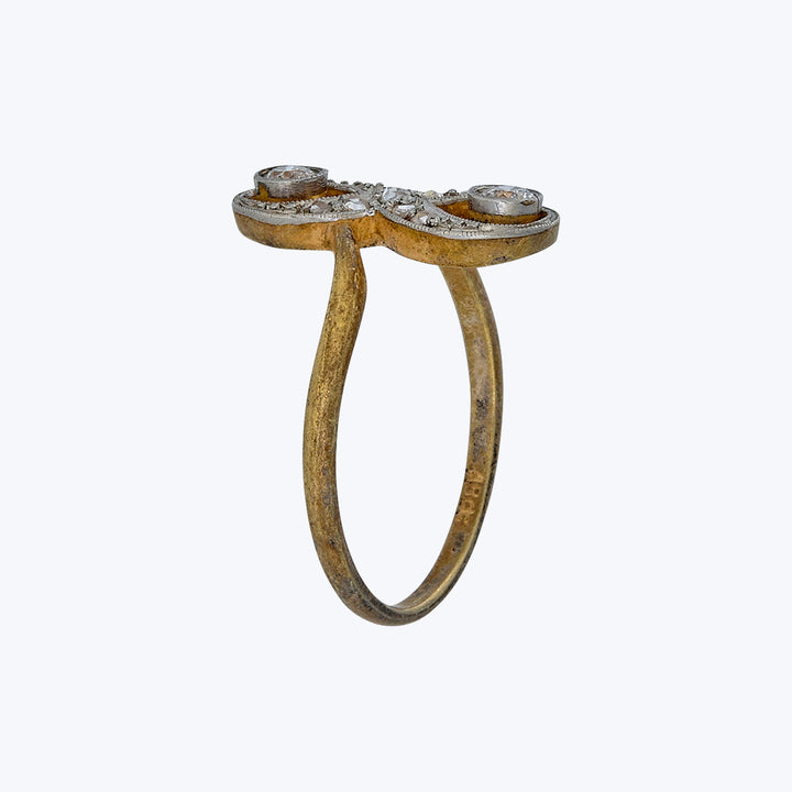 1910 18KYG Diamond Bypass Ring