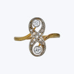 1910 18KYG Diamond Bypass Ring