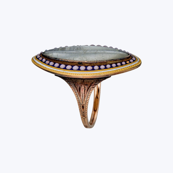 Georgian 14KYG Enamel Ring