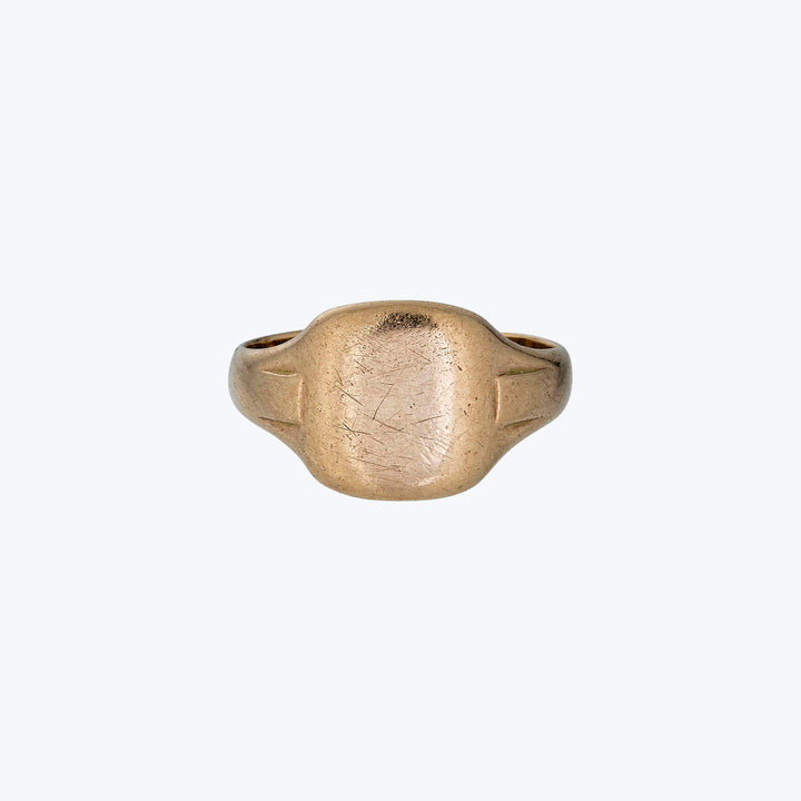 English 1920s 9K Gold Signet Ring