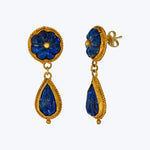 Victorian 18KYG Lapis Lazuli Dangle Earrings