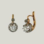 French Victorian 14KYG Diamond Dangle Earrings
