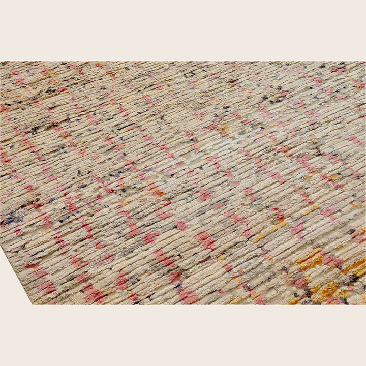 Pink Contemporary Wool Silk Blend Rug 10x14