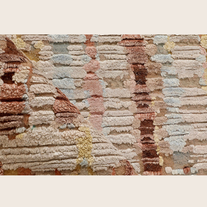 Brown Contemporary Wool Silk Blend Rug - 10'1" x 13'8"
