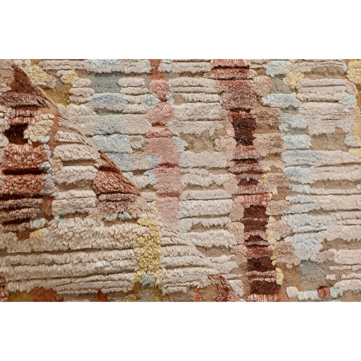 Brown Contemporary Wool Silk Blend Rug - 10'1" x 13'8"