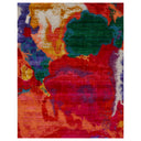 Multicolored Contemporary Wool Silk Blend Rug - 8'1" x 10'1"