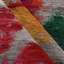 Multicolored Contemporary Wool Silk Blend Rug - 8'0" x 10'1"