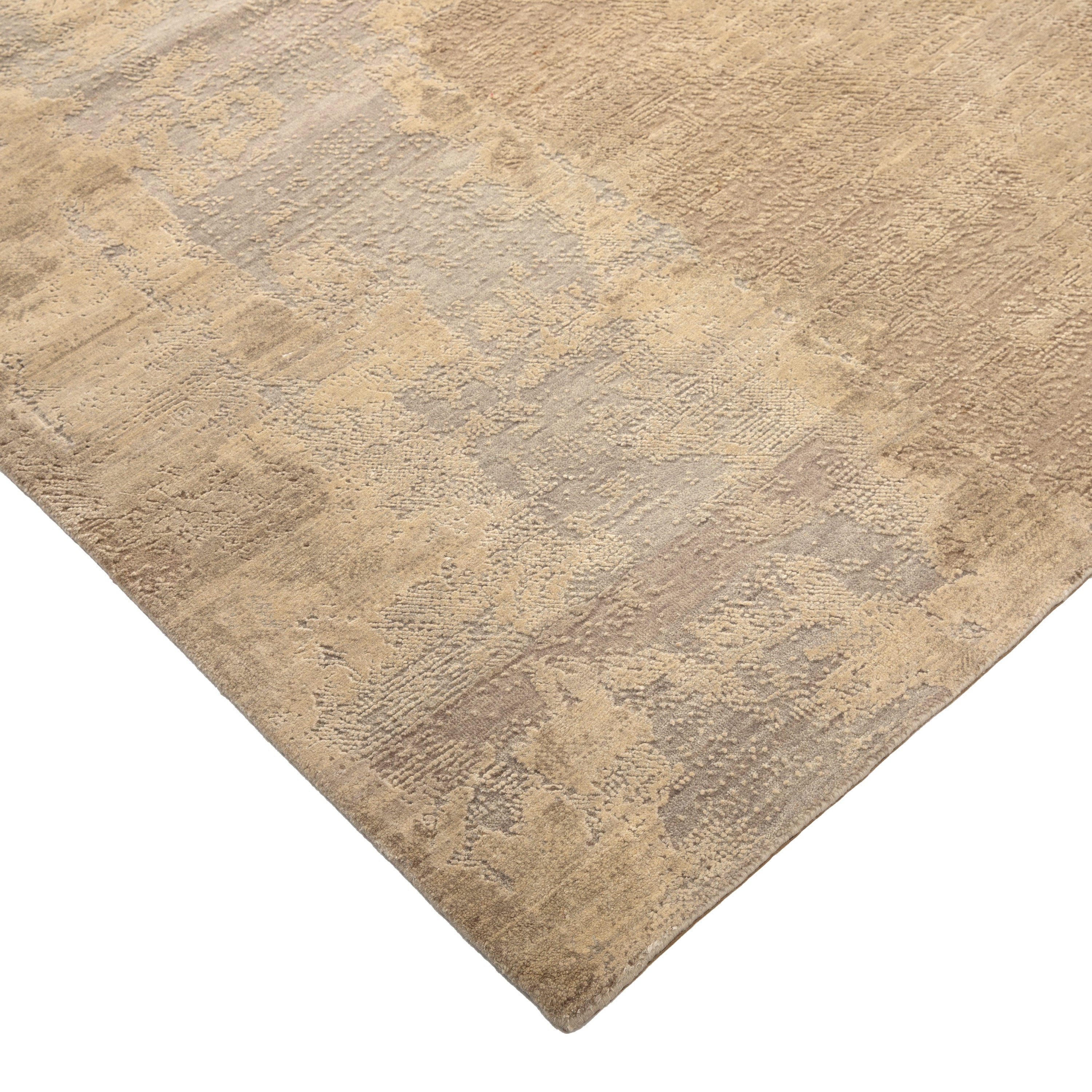 Grey Contemporary Wool Silk Blend Rug - 8'1" x 10'2"