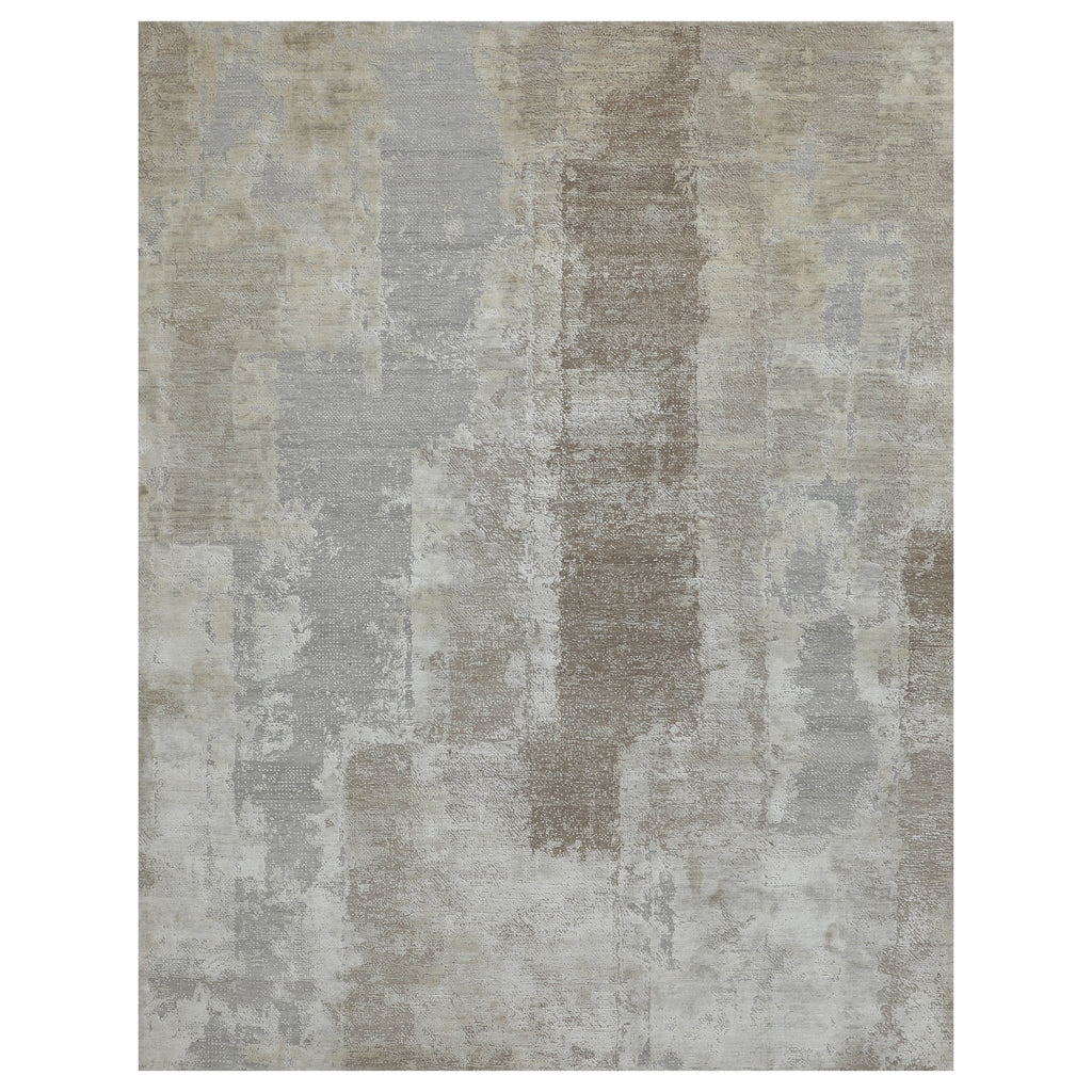 Grey Contemporary Wool Silk Blend Rug - 8'1" x 10'2"