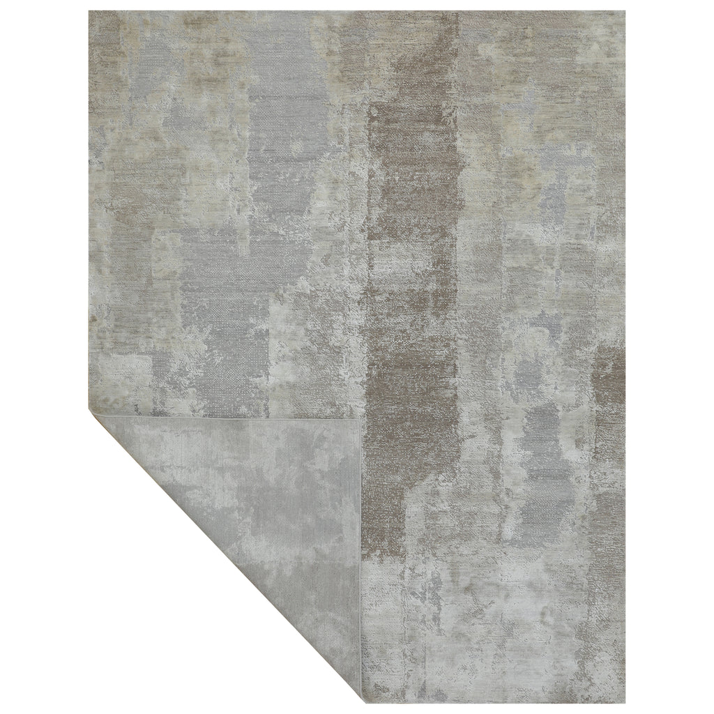 Grey Contemporary Wool Silk Blend Rug - 8'1" x 10'2"