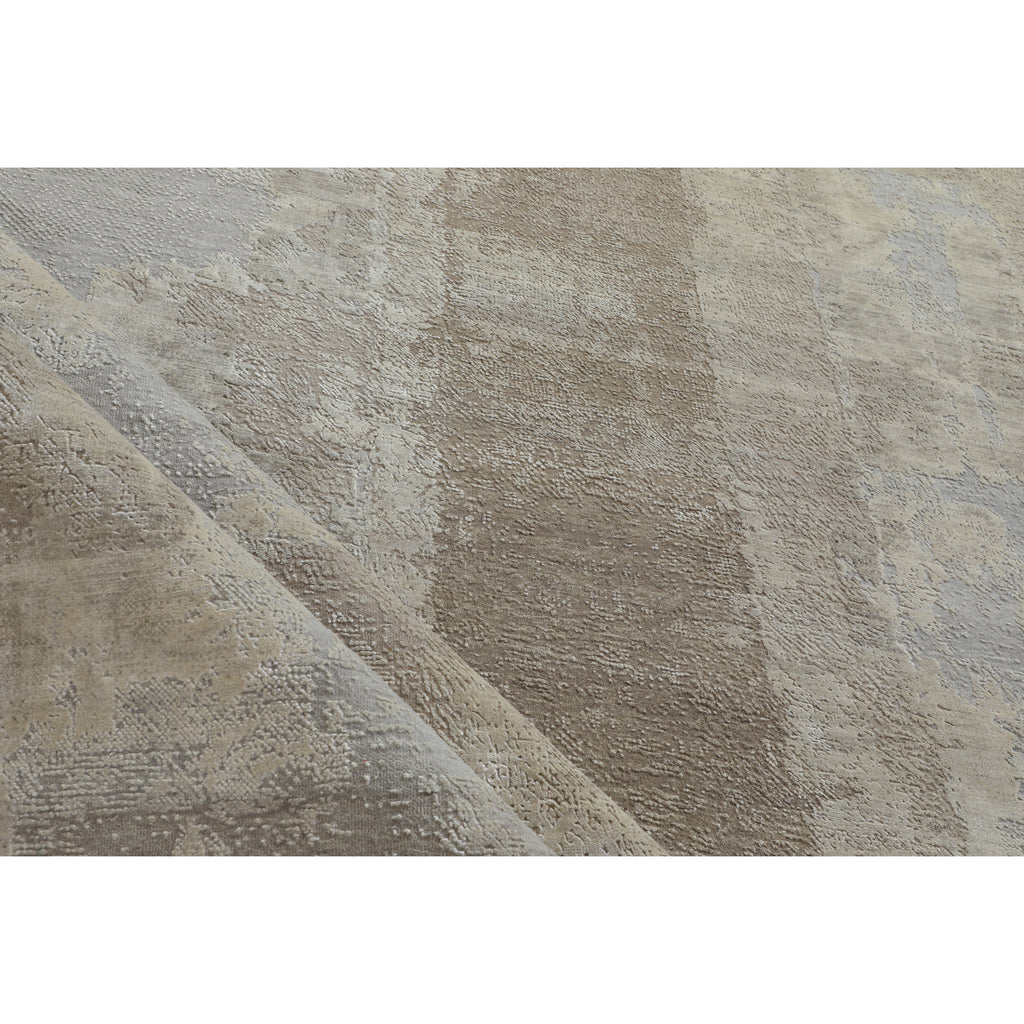 Grey Contemporary Wool Silk Blend Rug - 8'1" x 10'2"