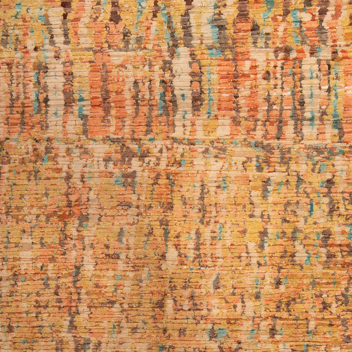 Multicolored Contemporary Wool Silk Blend Rug - 10'2" x 13'10"