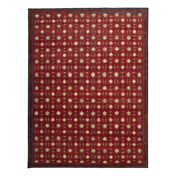 Red Traditional Wool Rug - 9' x 12'