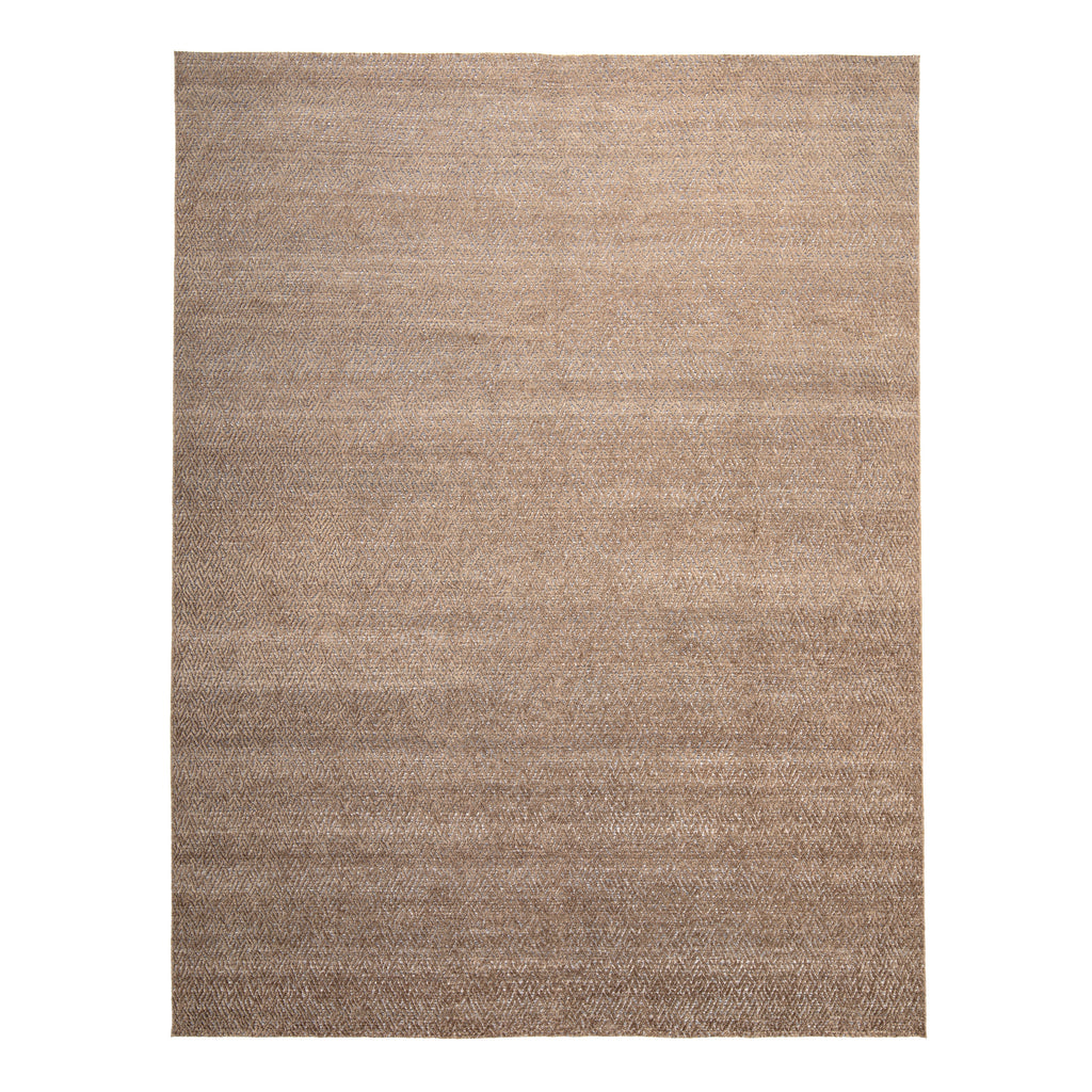 Brown Flatweave Silk Rug  - 9' x 12'