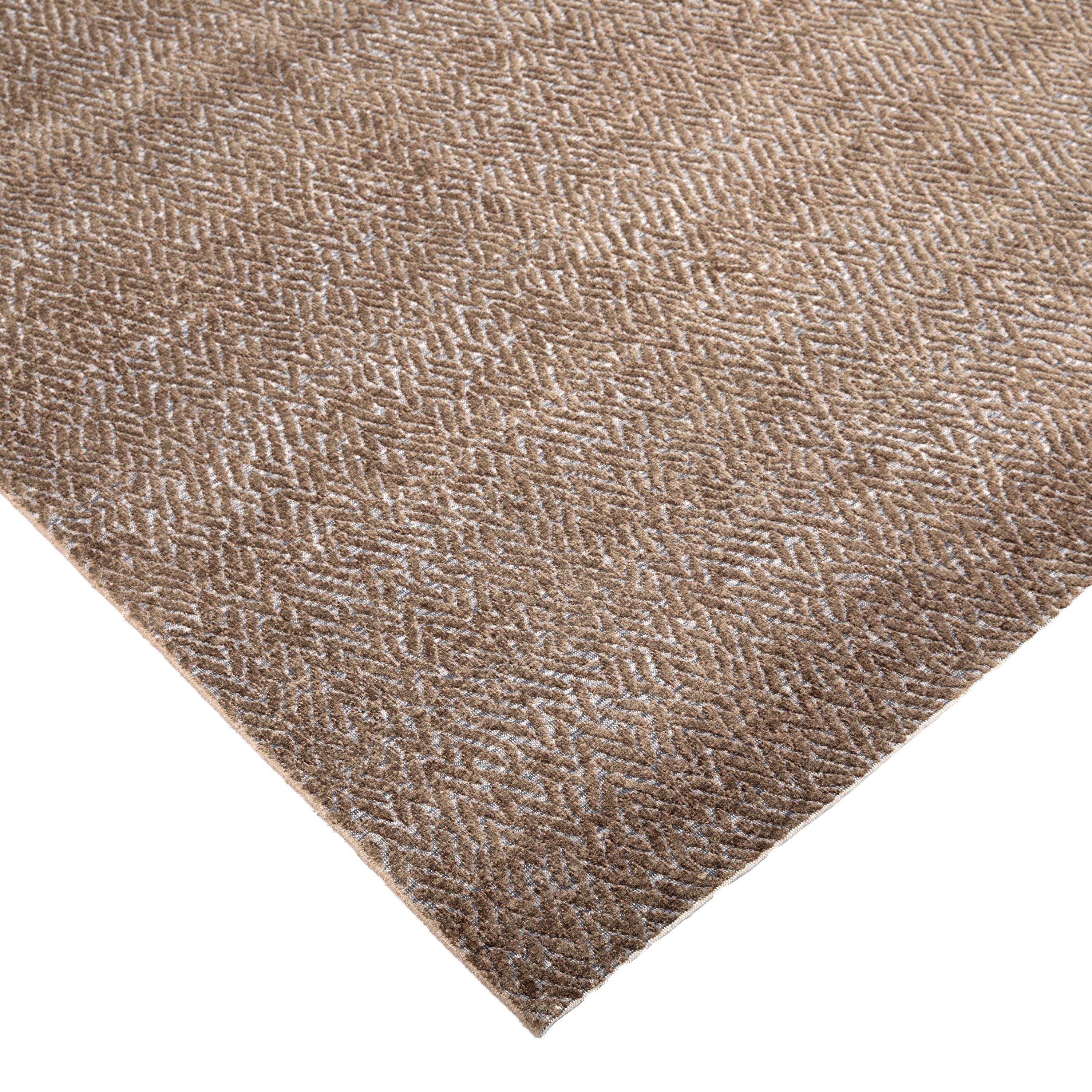 Brown Flatweave Silk Rug  - 9' x 12'