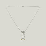 Art Nouveau 18KWG Plat Diamond Bow Pendant