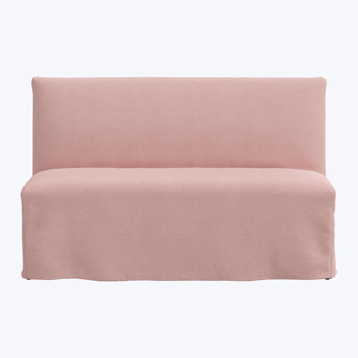 Linen Slipcover Dining Banquette Linen Blush