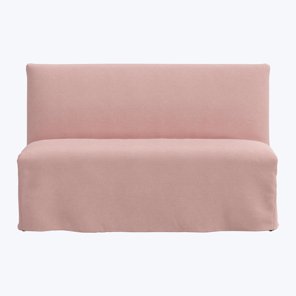 Linen Slipcover Dining Banquette Linen Blush