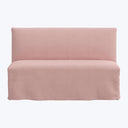 Linen Slipcover Dining Banquette Linen Blush