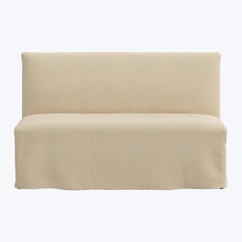 Linen Slipcover Dining Banquette Linen Natural