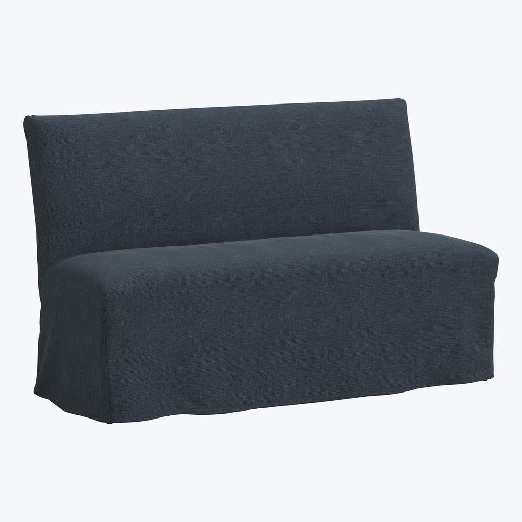 Linen Slipcover Dining Banquette Linen Navy