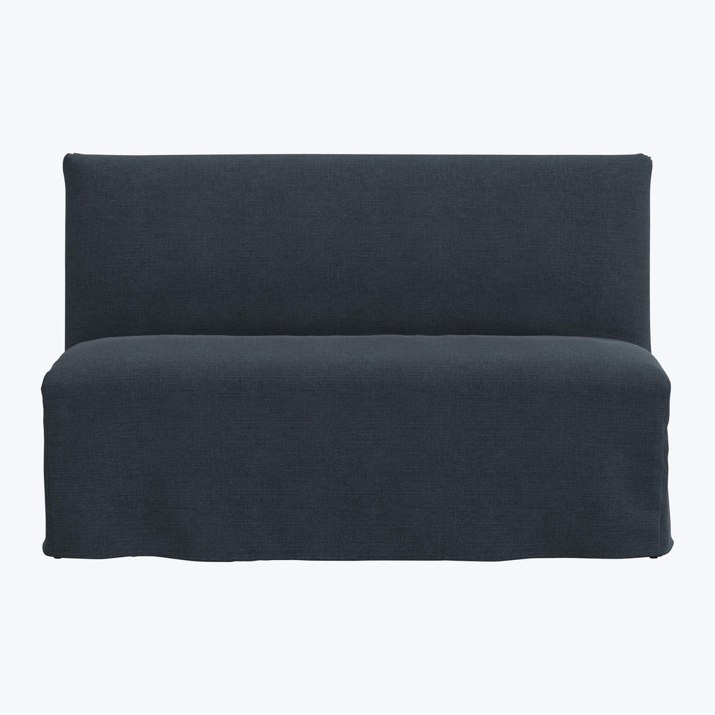 Linen Slipcover Dining Banquette Linen Navy