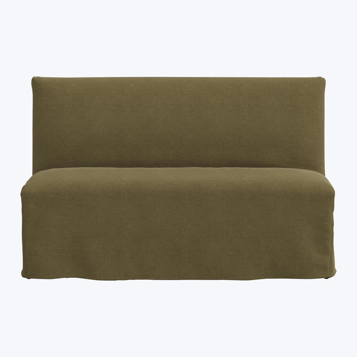 Linen Slipcover Dining Banquette Linen Olive
