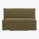 Linen Slipcover Dining Banquette Linen Olive