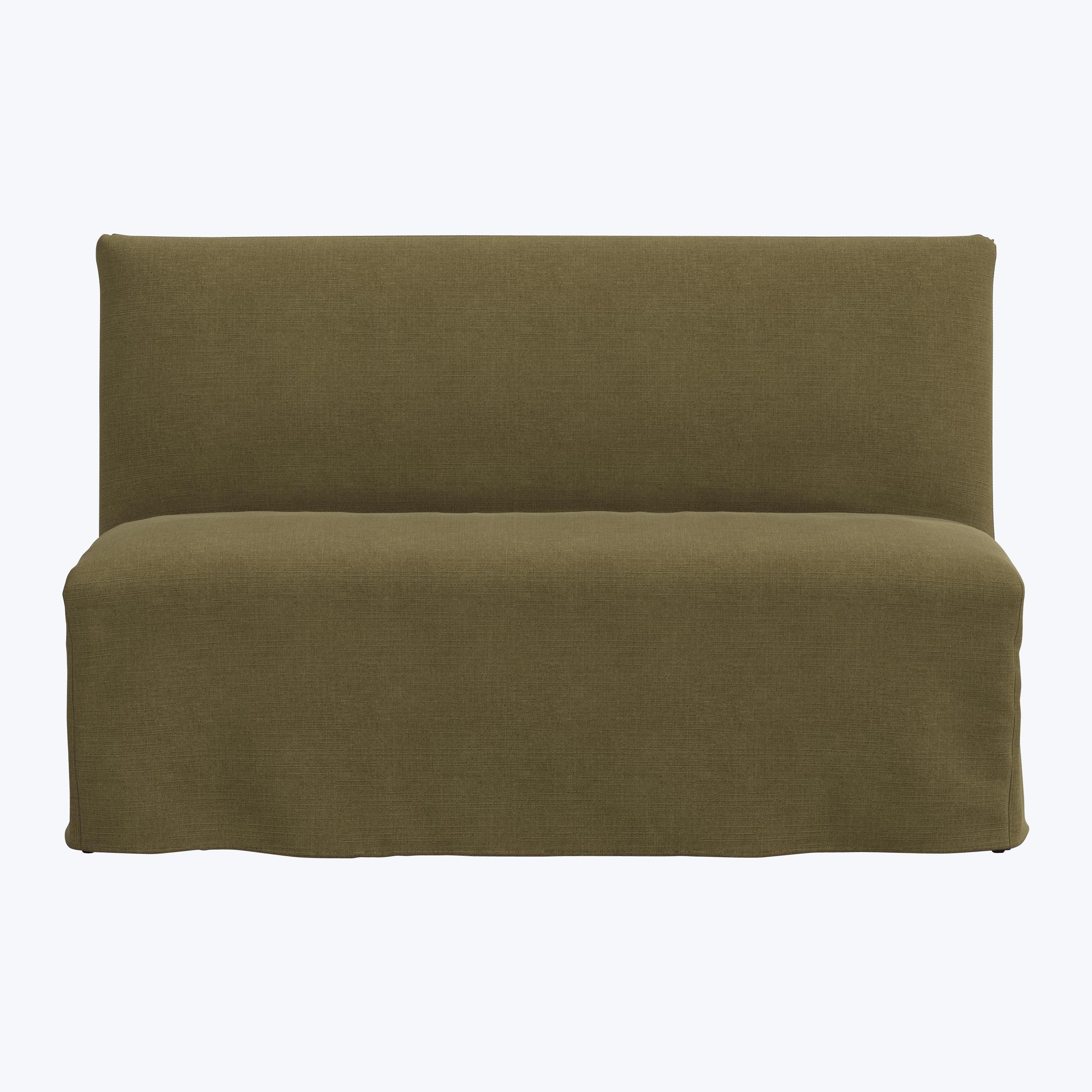 Linen Slipcover Dining Banquette Linen Olive