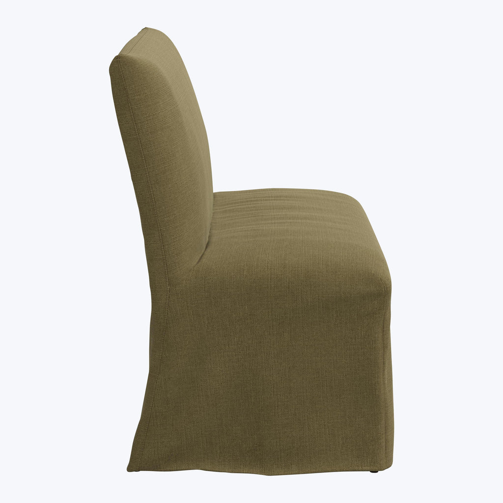 Linen Slipcover Dining Banquette Linen Olive