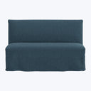 Linen Slipcover Dining Banquette Zuma Linen Navy