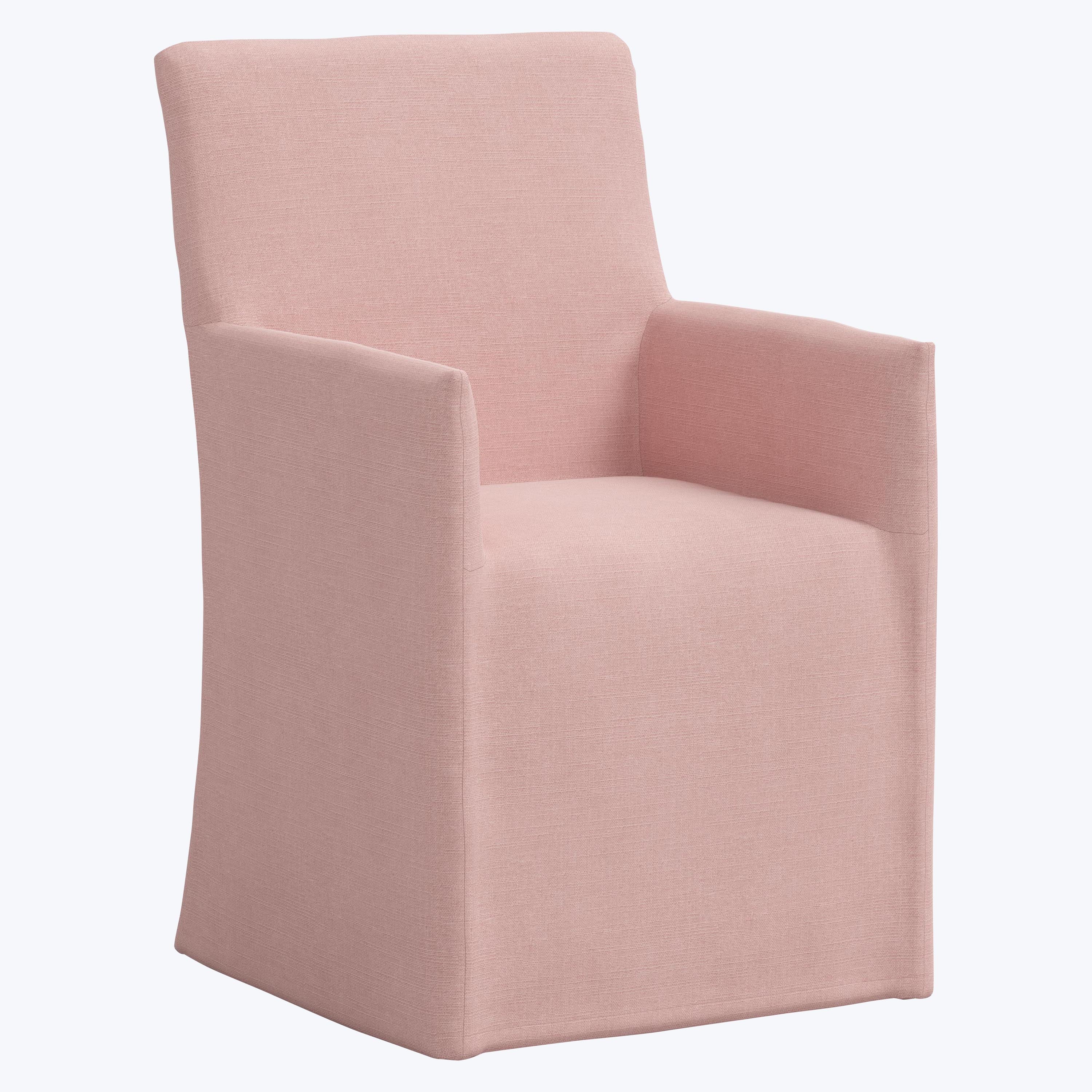 Linen Slipcover Dining Arm Chair Linen Blush