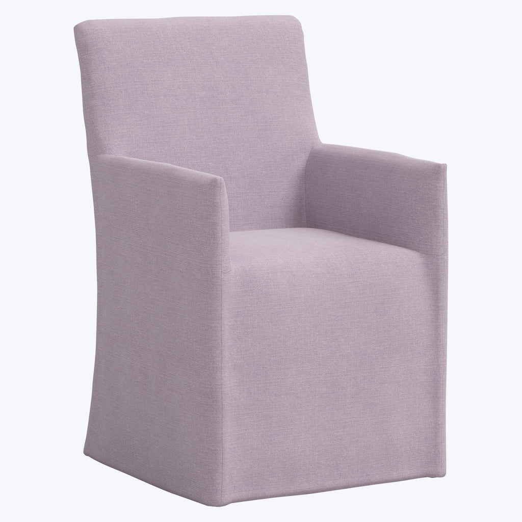 Linen Slipcover Dining Arm Chair Linen Lilac