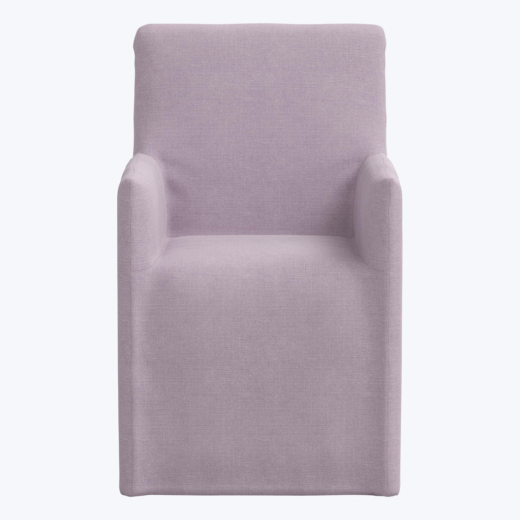 Linen Slipcover Dining Arm Chair Linen Lilac