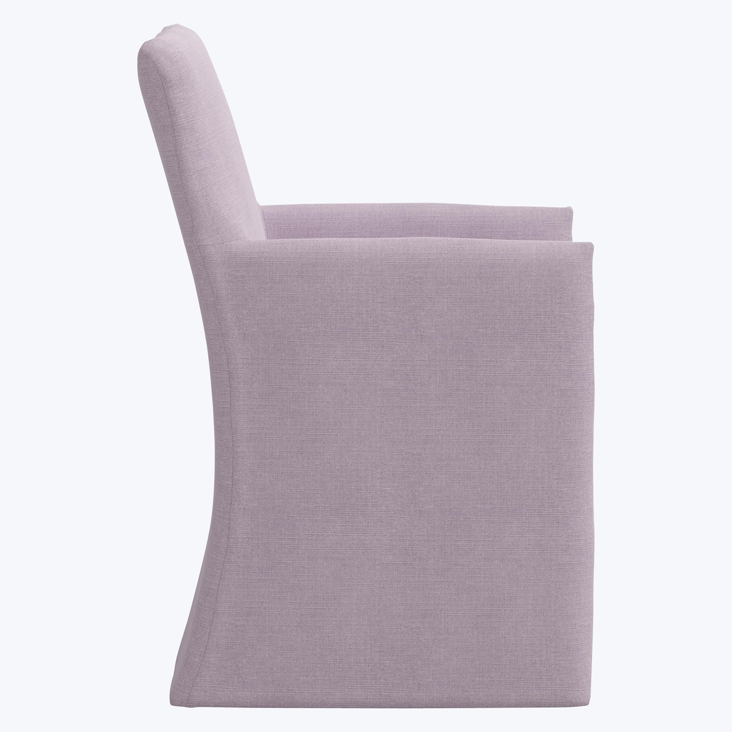 Linen Slipcover Dining Arm Chair Linen Lilac