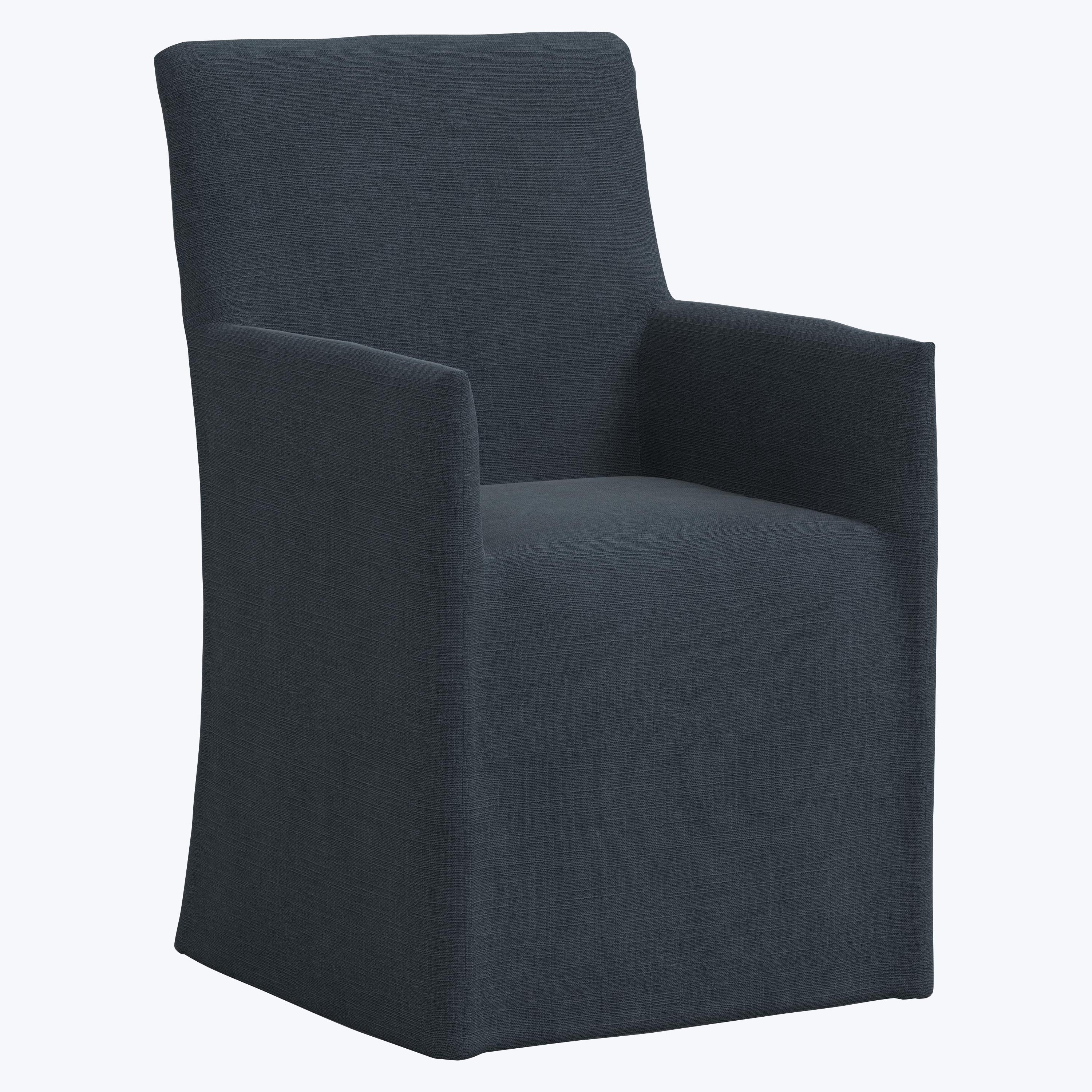 Linen Slipcover Dining Arm Chair Linen Navy