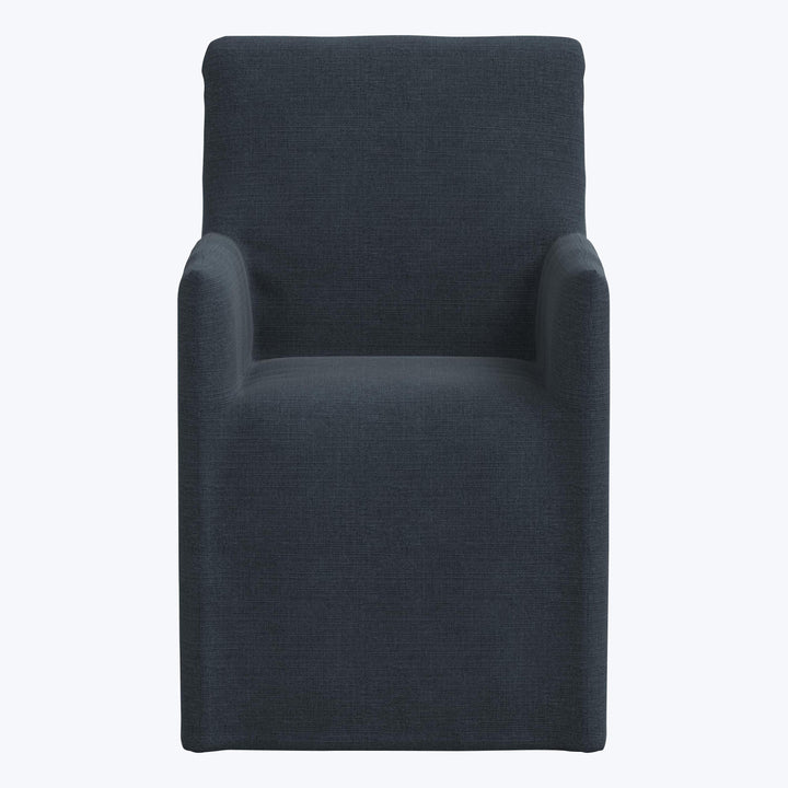 Linen Slipcover Dining Arm Chair Linen Navy
